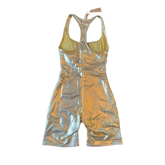 Skims XS Metallic One Piece Suit Gold NWT Swim Cycle Festival MSRP $128 - Picture 4 of 5